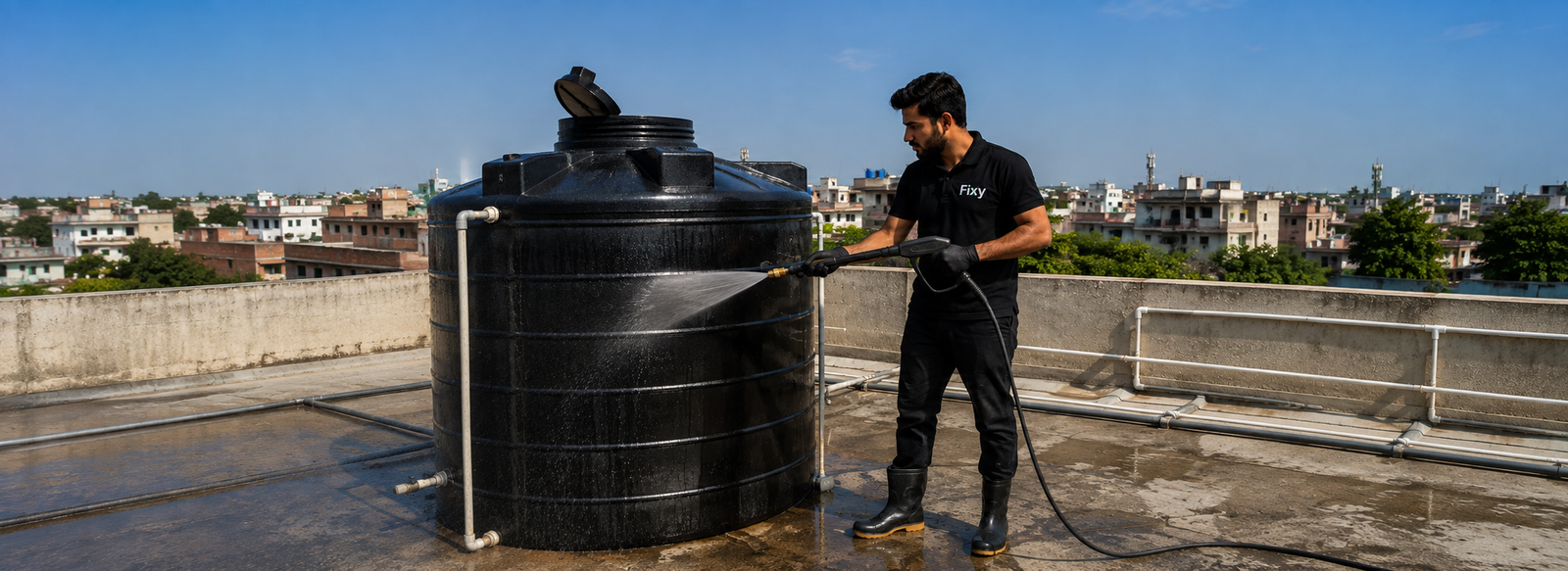 Plastic Water Tank Cleaning (550-1000) Gallons