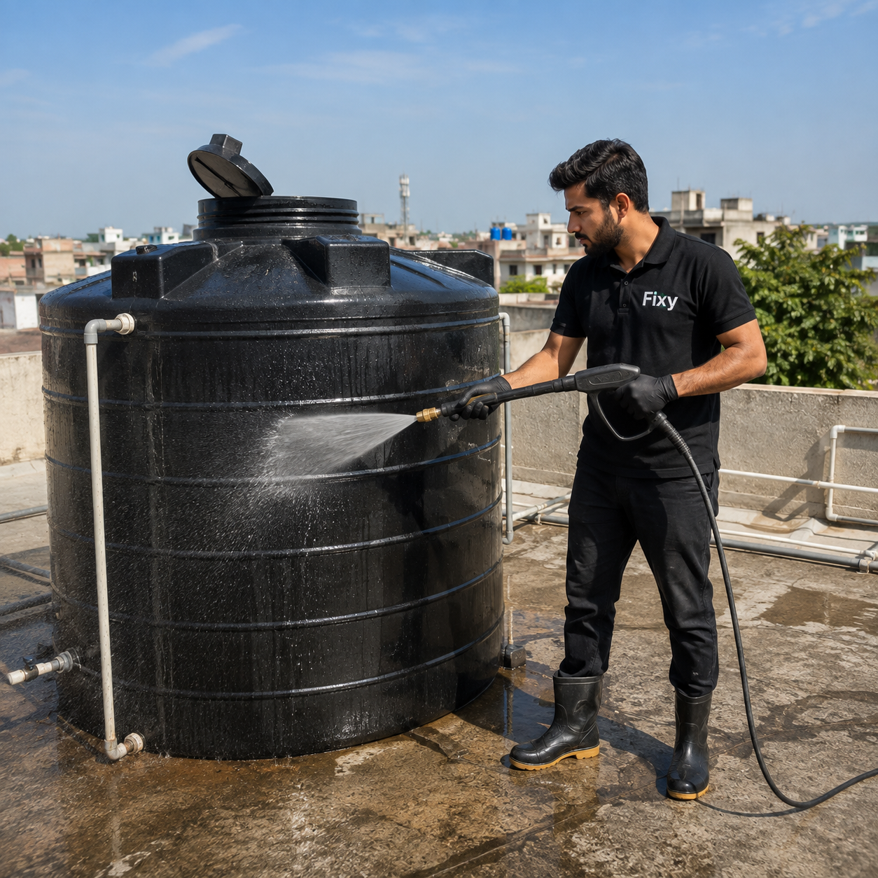 Plastic Water Tank Cleaning (550-1000) Gallons